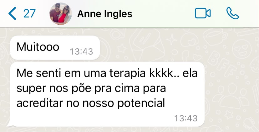 Depoimento de Anne sobre o atendimento do Inglês Falado